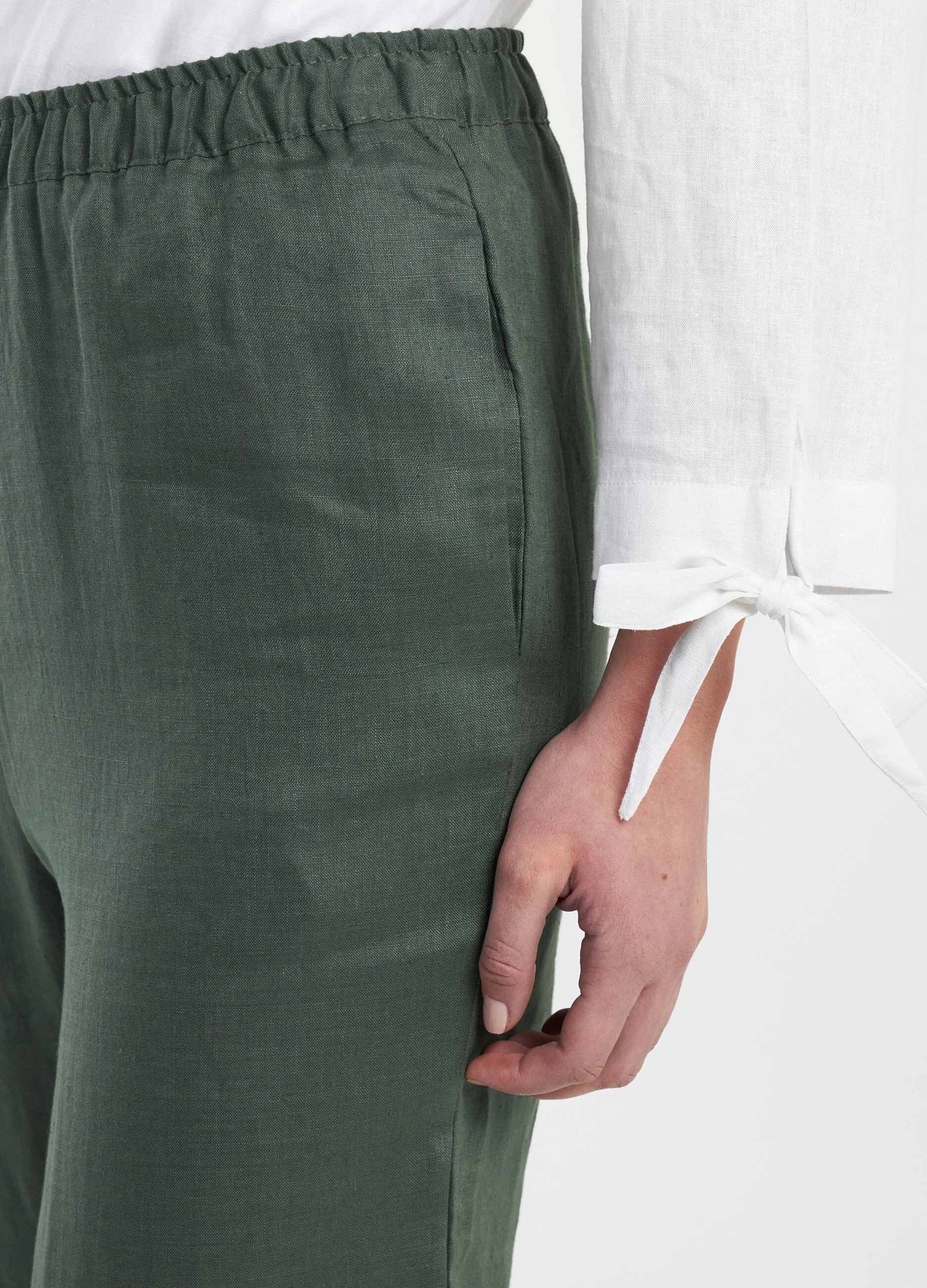 Pantaloni in puro lino donna
