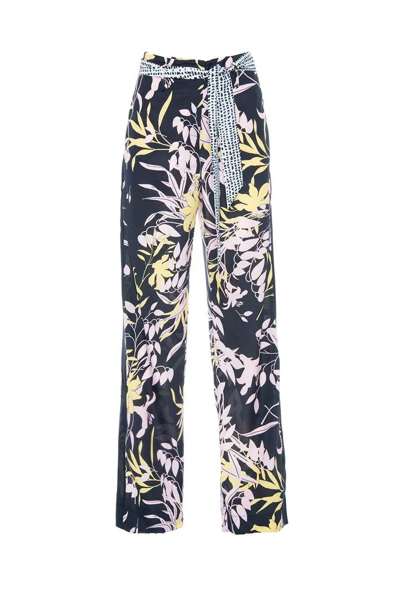 Pantaloni palazzo cdc stampa optic leaf