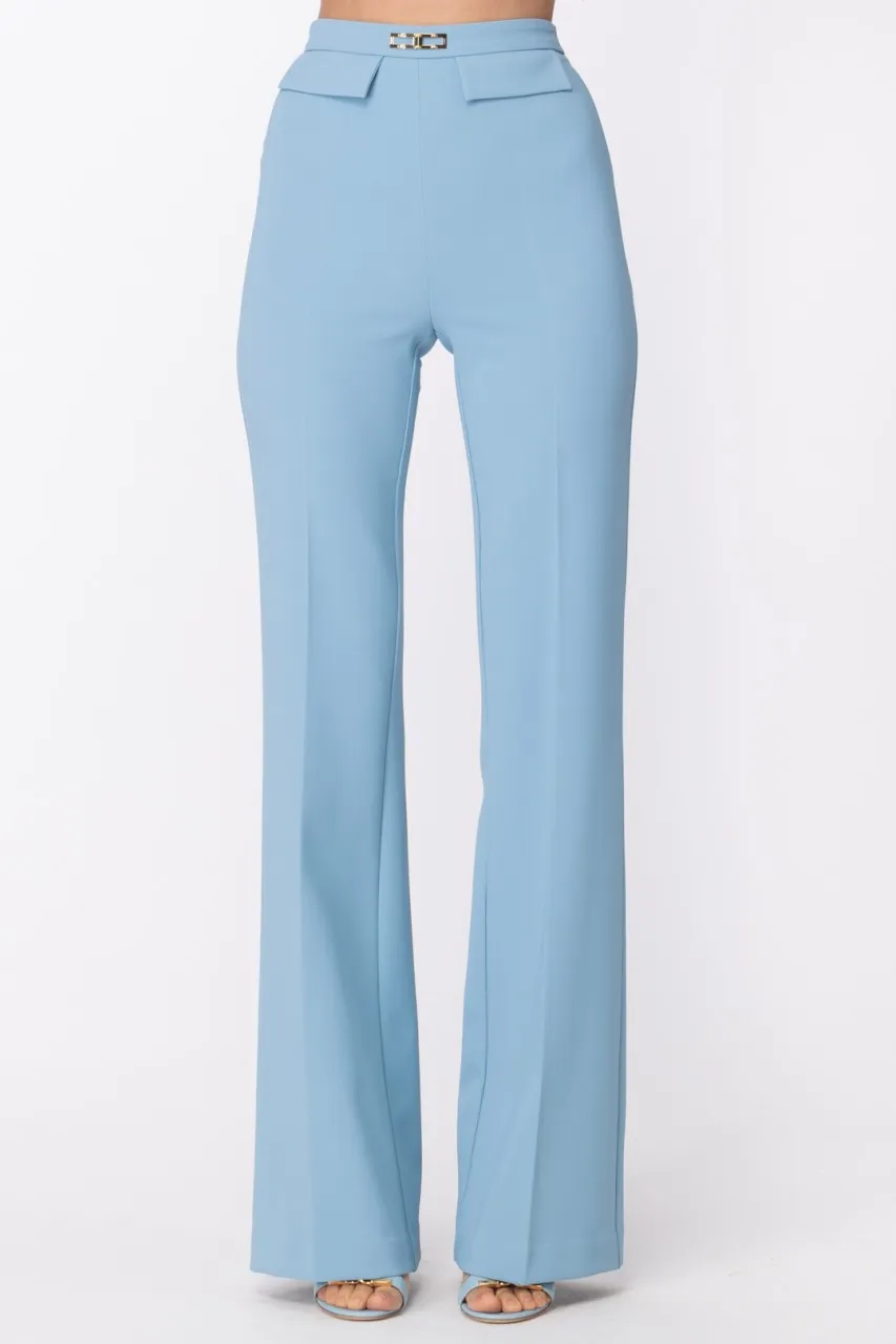Pantaloni palazzo con micro accessorio logo CartaDaZucchero