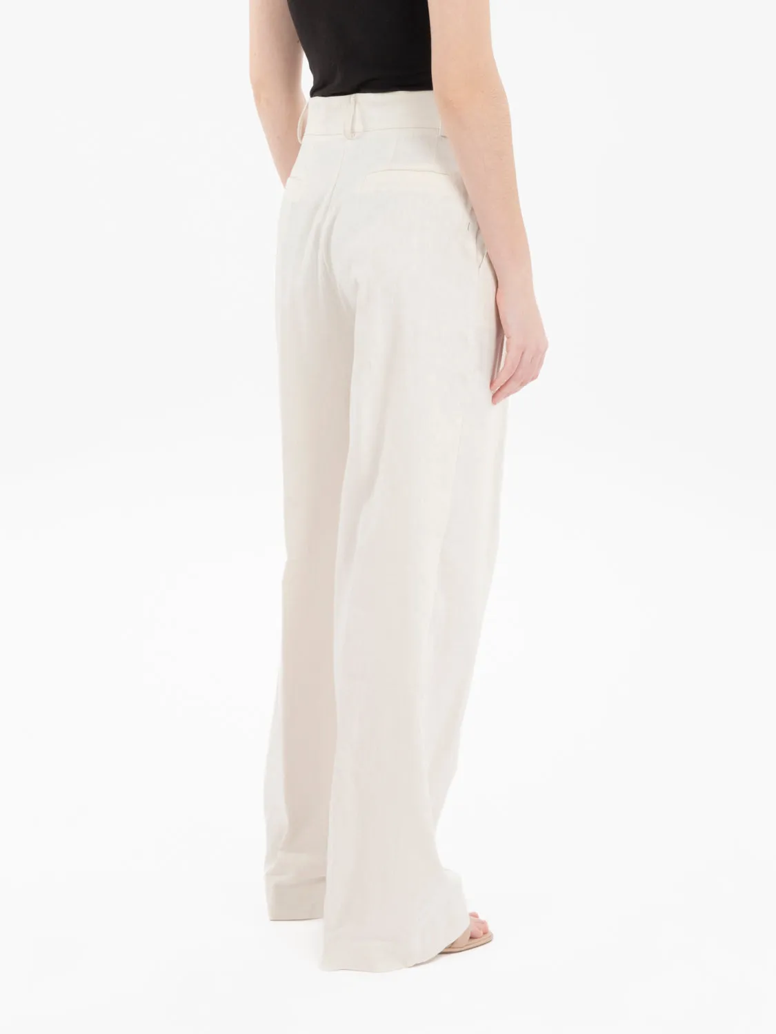 Pantaloni palazzo con pinces beige