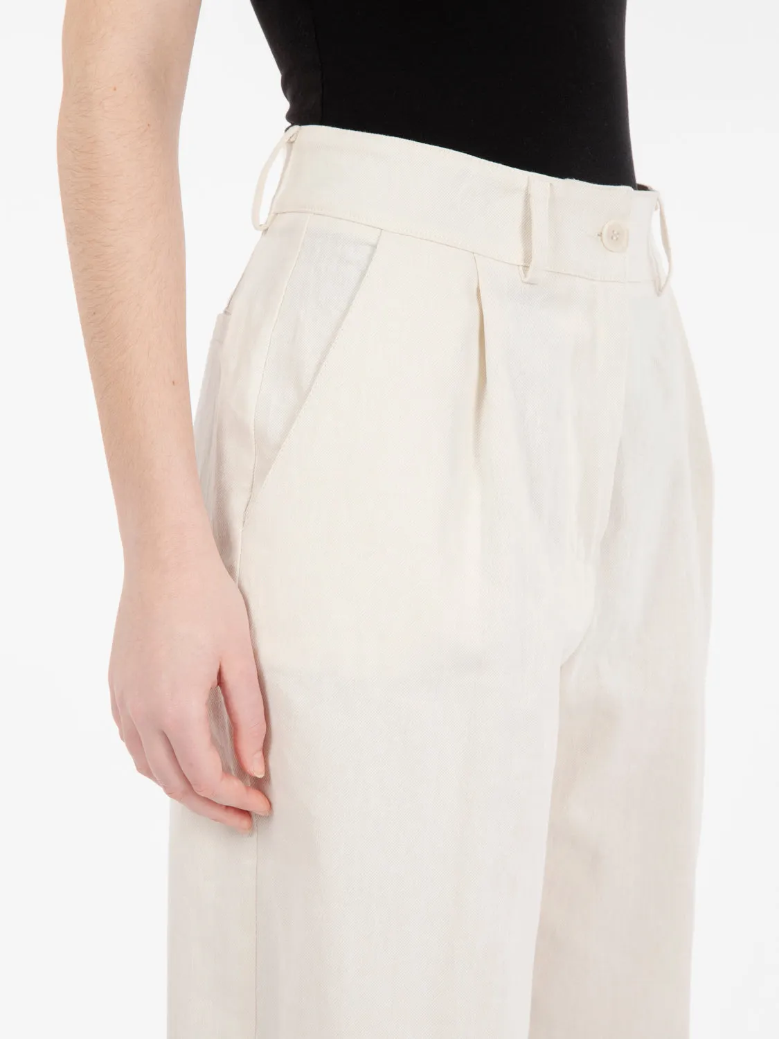 Pantaloni palazzo con pinces beige