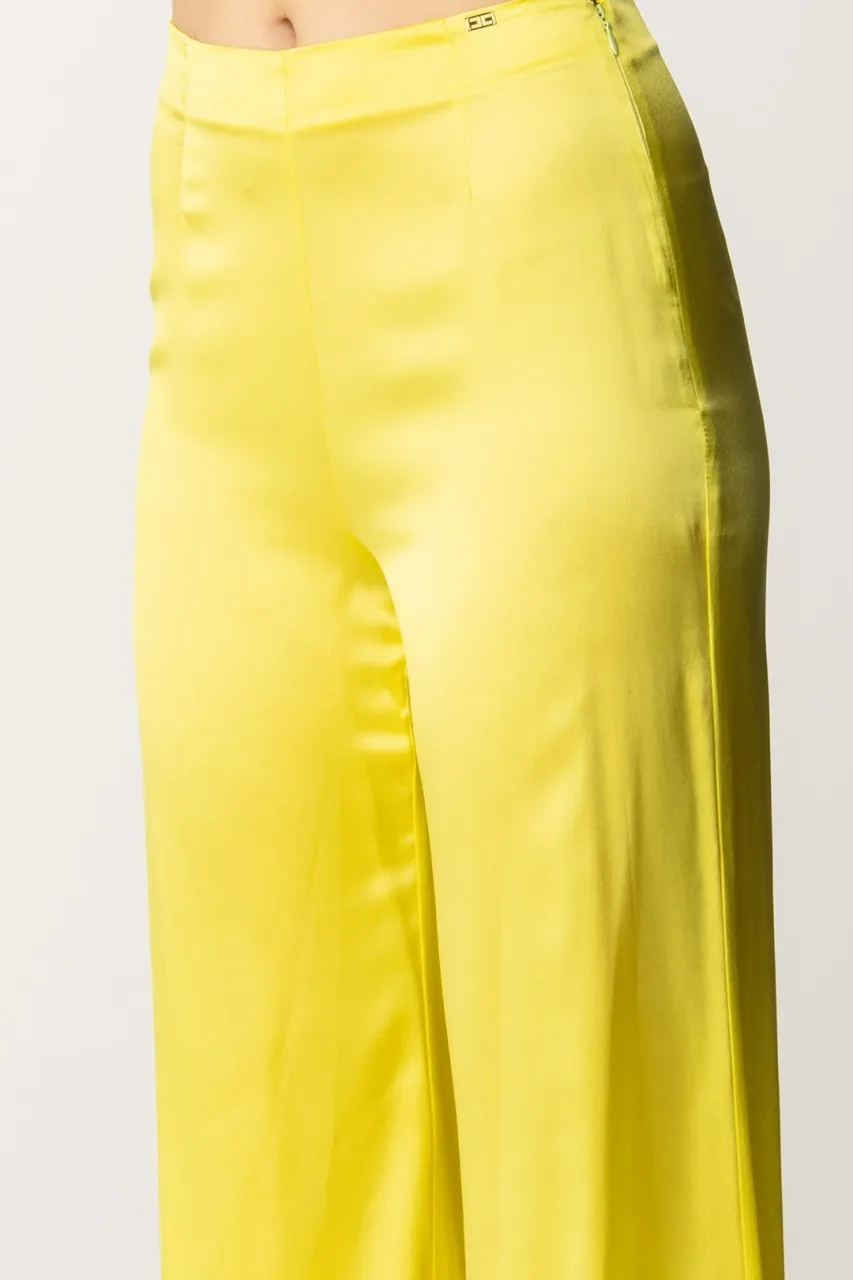 Pantaloni palazzo in crepe fluido CEDRO
