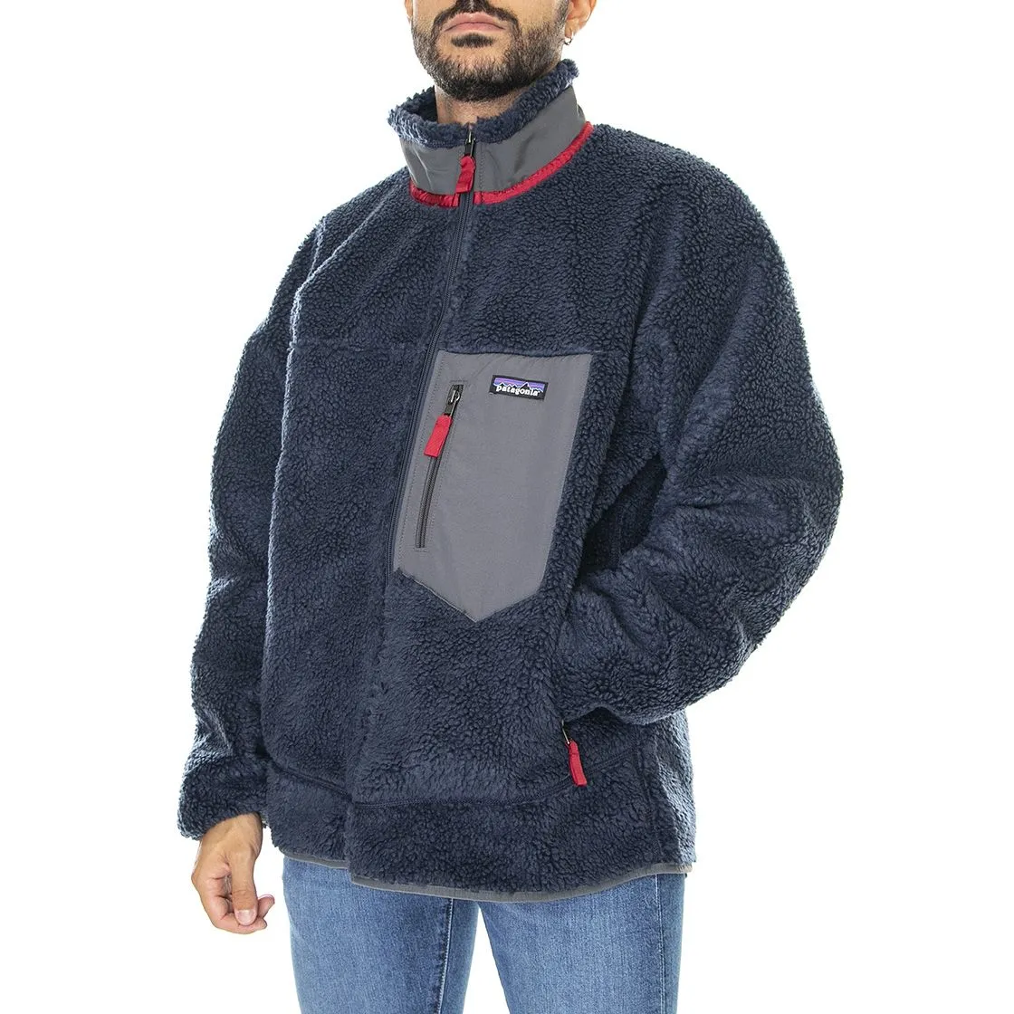 Patagonia M's Classic Retro-X Jacket New Navy w/Wax Red - Giacca Invernale Uomo Blu    