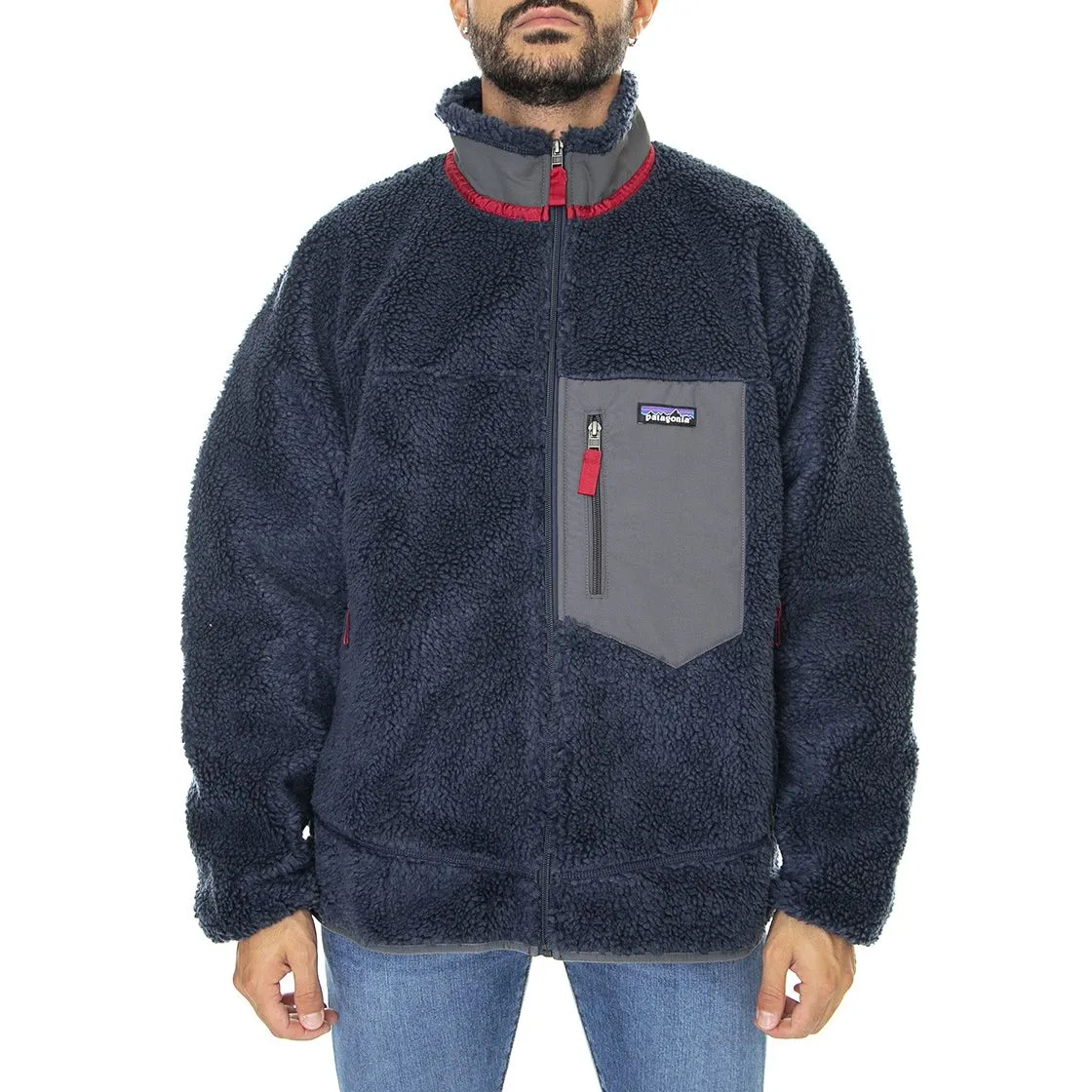 Patagonia M's Classic Retro-X Jacket New Navy w/Wax Red - Giacca Invernale Uomo Blu    