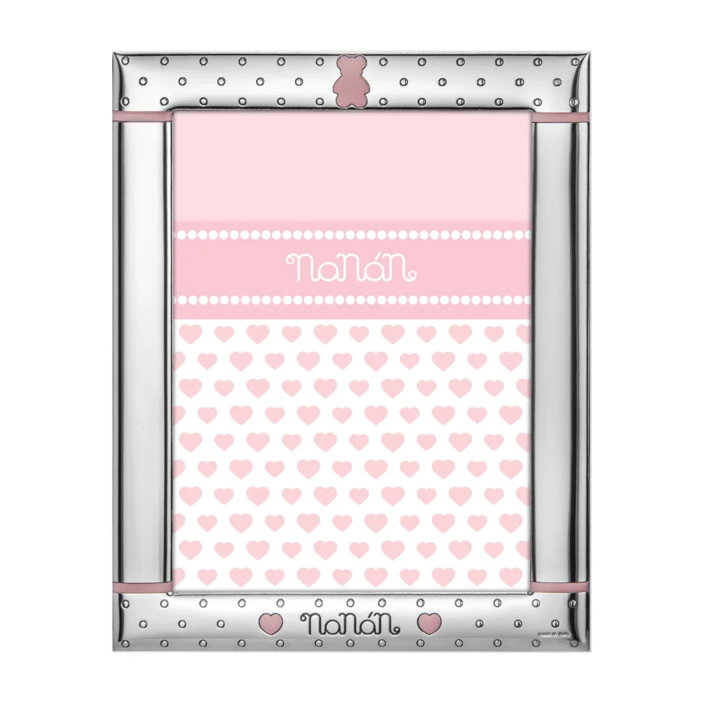 Portafoto Rosa per Bambina con Orsetto Nanan NCO0018