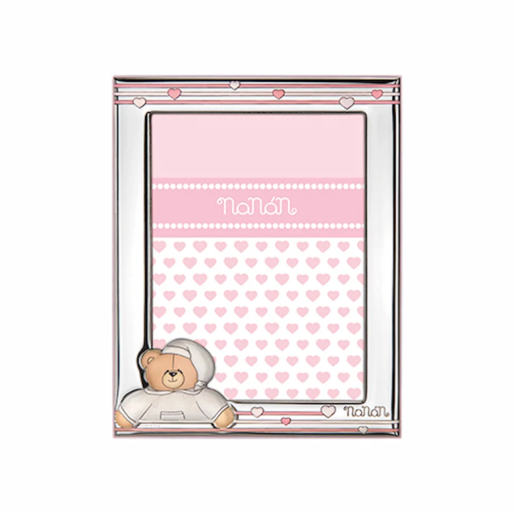 Portafoto Rosa per Bambina con Orsetto Nanan NCO0039