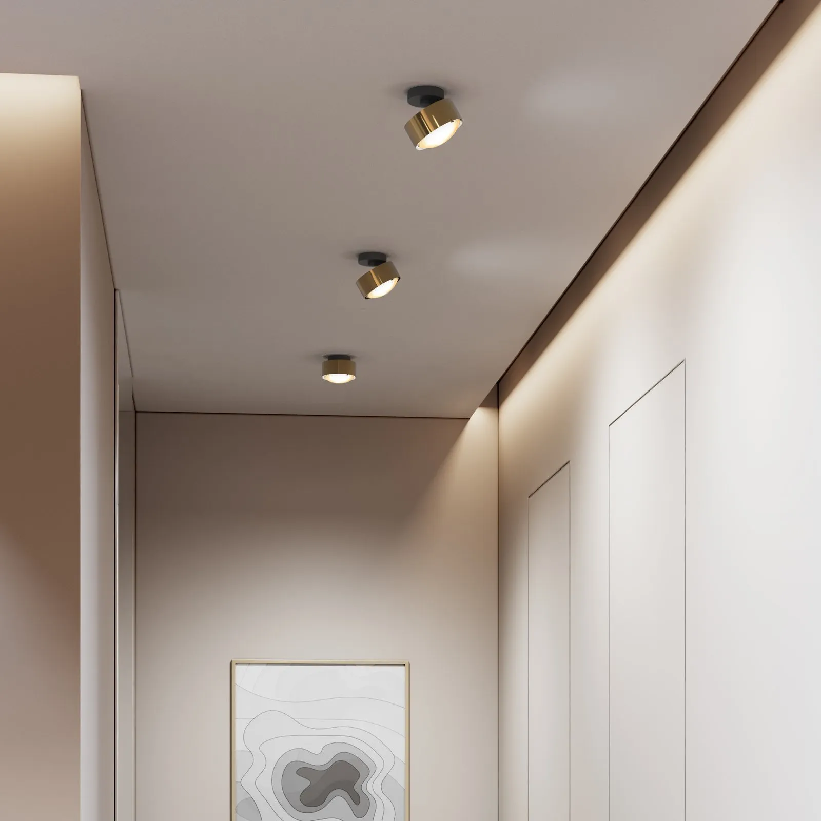 Puk! 120 Move spot LED lente satinata ottone/nero