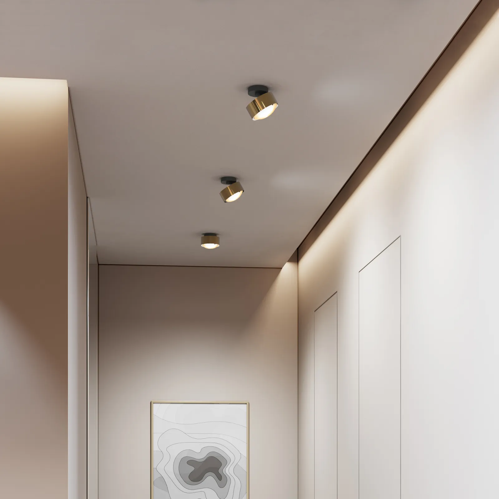 Puk! 120 Move spot LED lente satinata ottone/nero