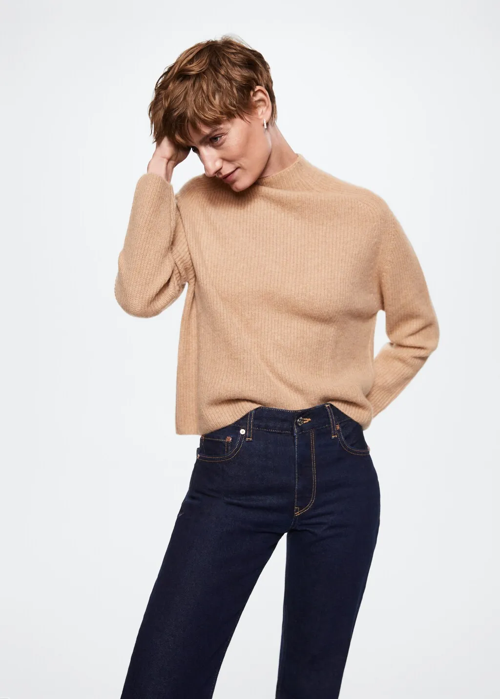 Pullover 100 % cashmere collo perkins