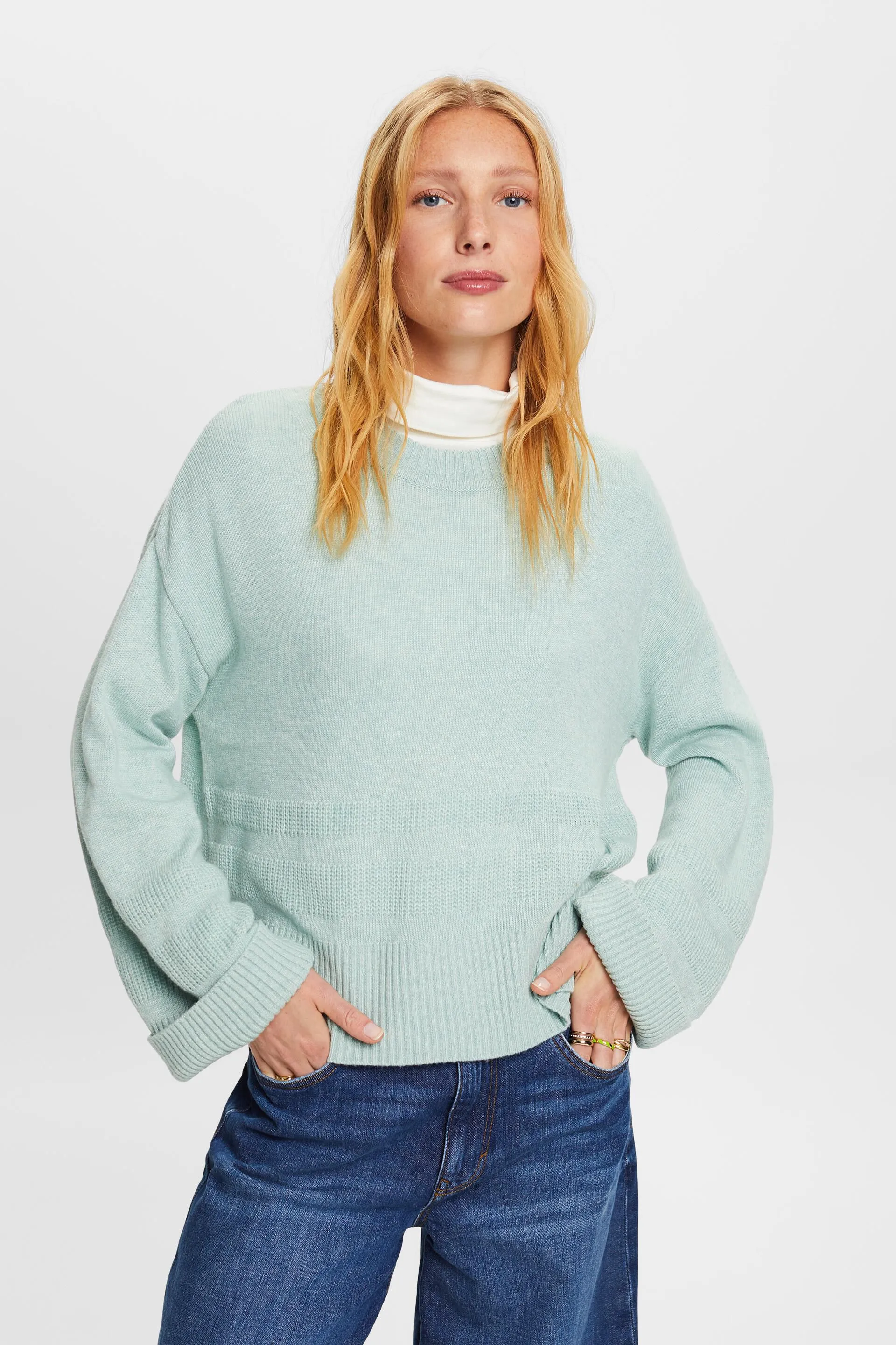 Pullover girocollo squadrato