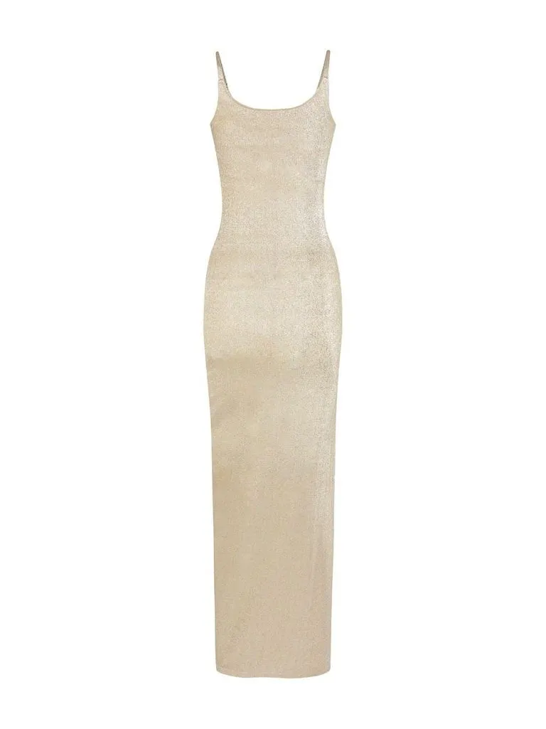 rabanne Abito plissé in lurex