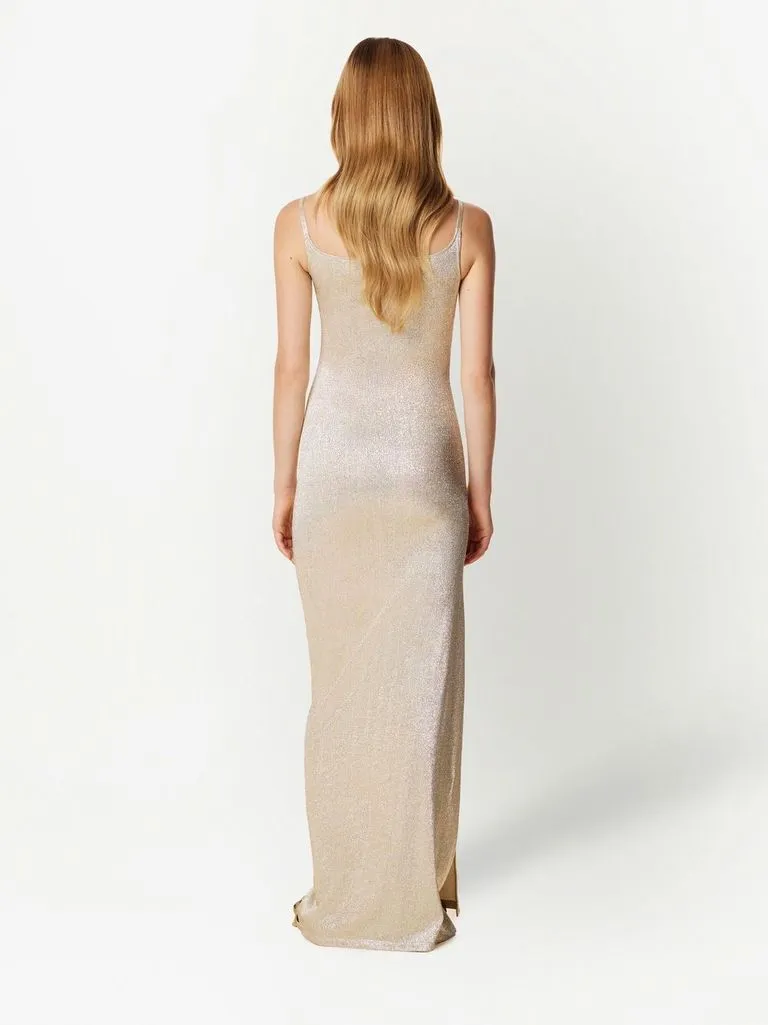 rabanne Abito plissé in lurex