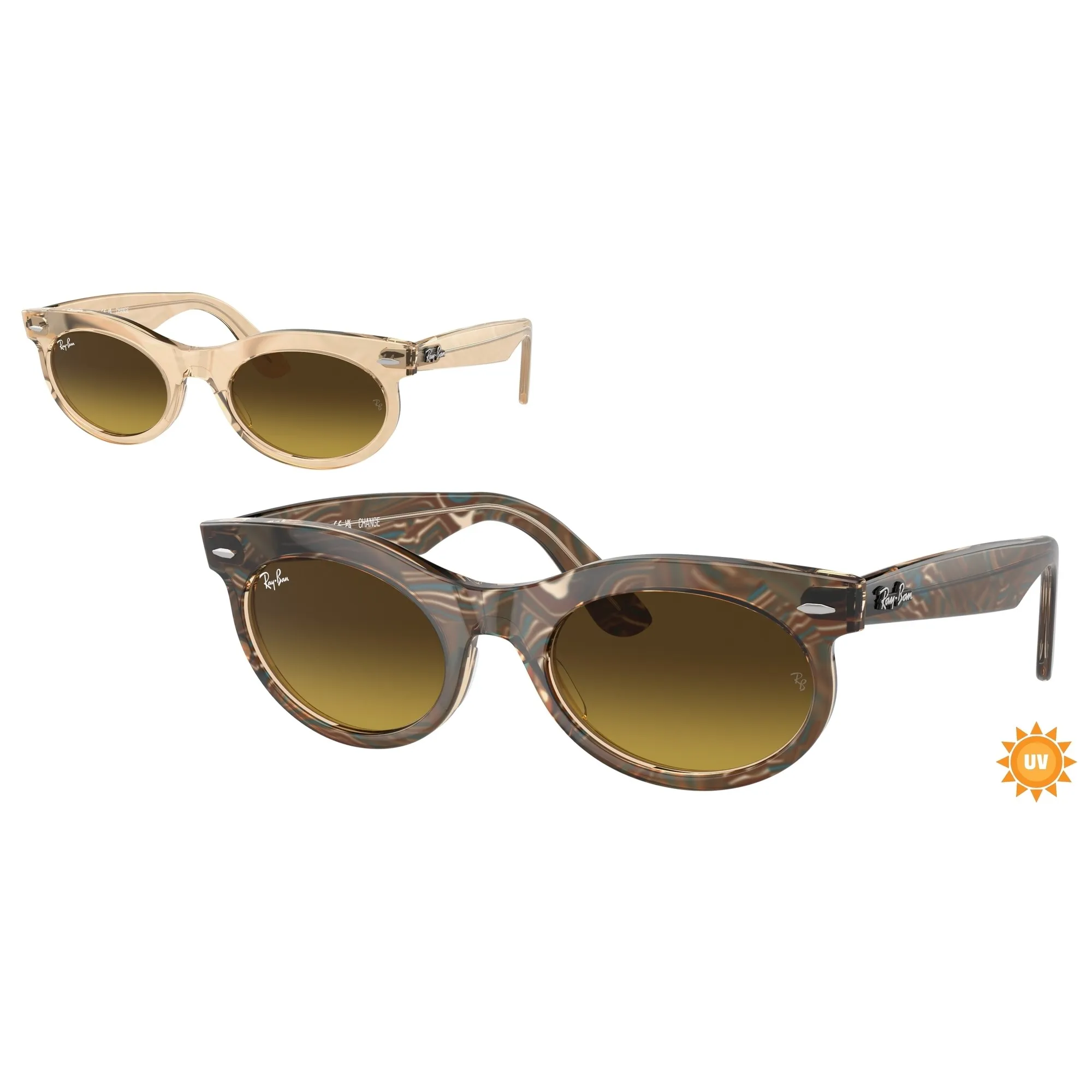   Ray-Ban RB 2242 Wayfarer Oval 138685 Photo Waves Brown | Occhiale Da Sole Unisex 