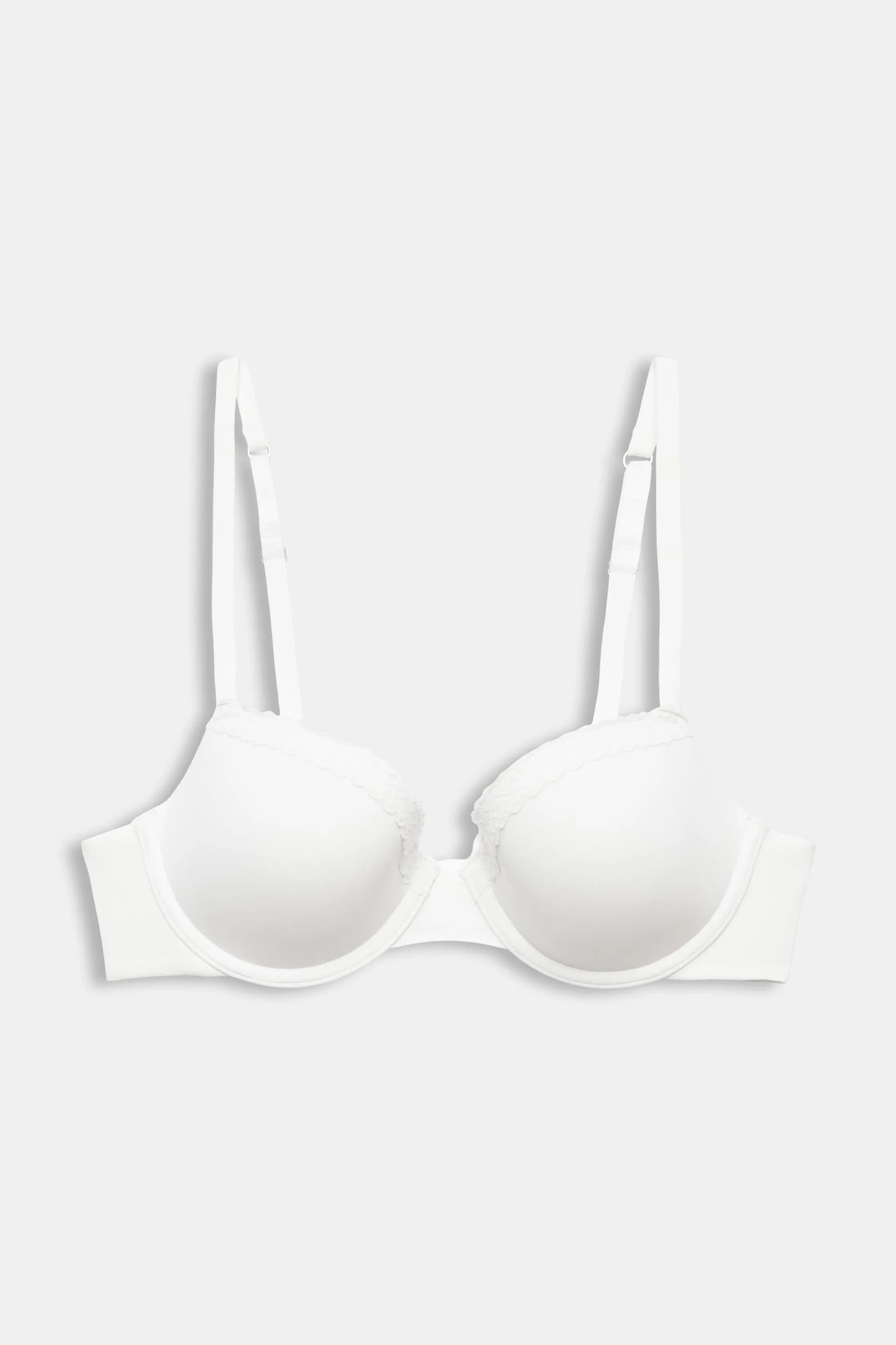 Reggiseno imbottito e con ferretto, realizzato in microfibra con bordo in pizzo