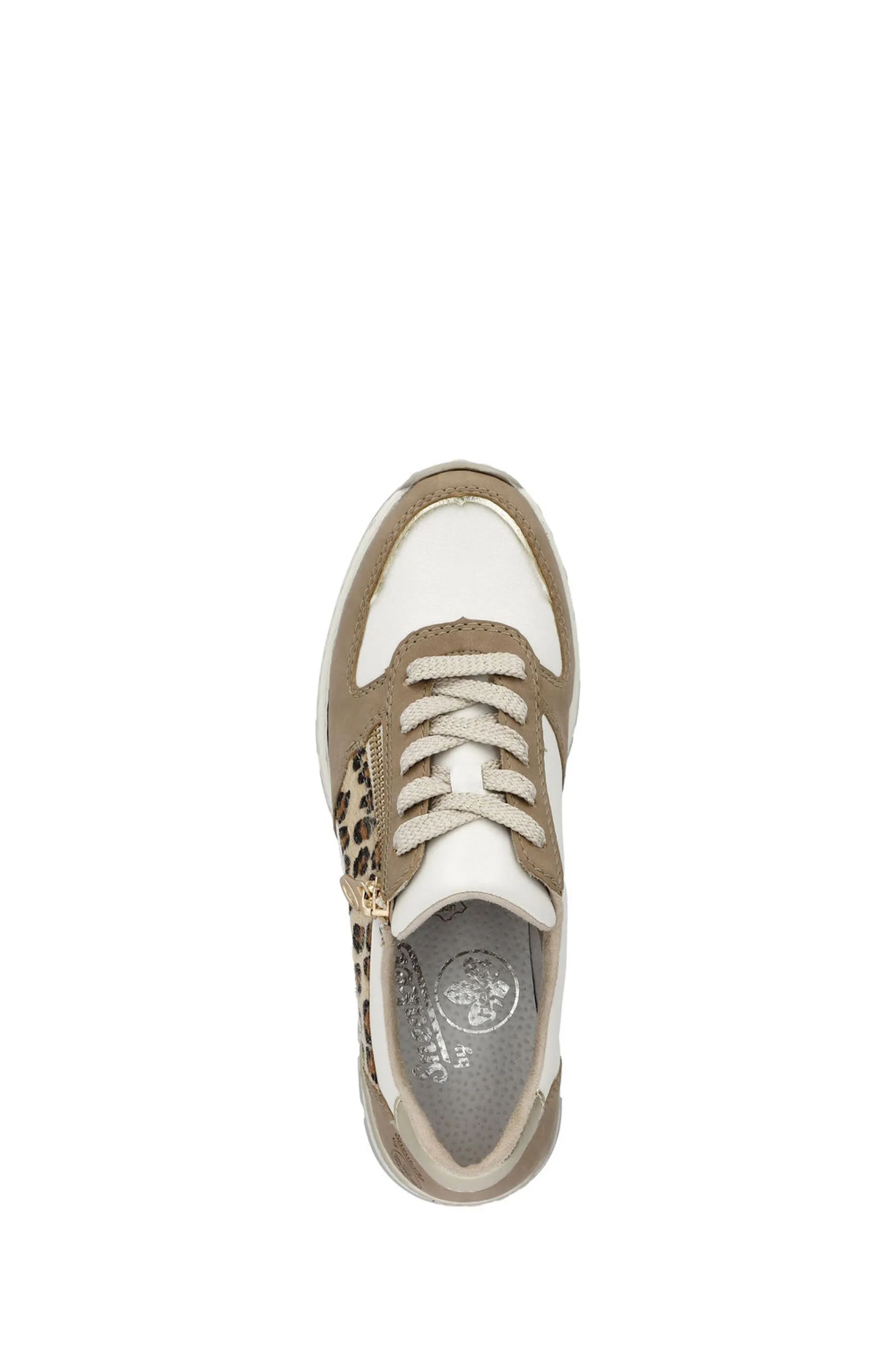 Rieker Donna Vestibilità ampia Cream - Scarpe da ginnastica con zip