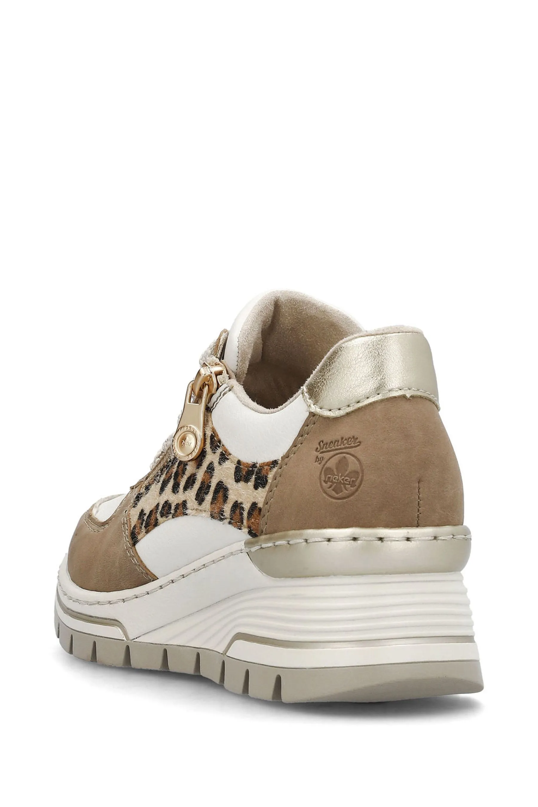 Rieker Donna Vestibilità ampia Cream - Scarpe da ginnastica con zip