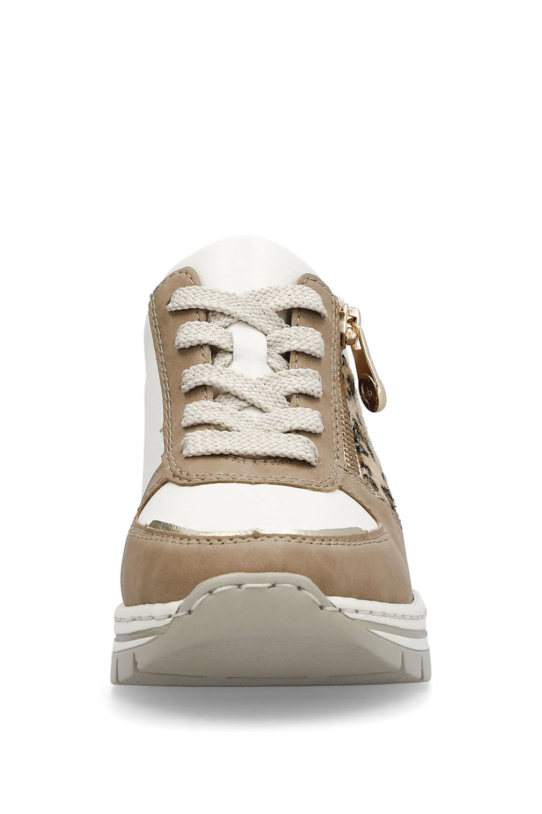 Rieker Donna Vestibilità ampia Cream - Scarpe da ginnastica con zip