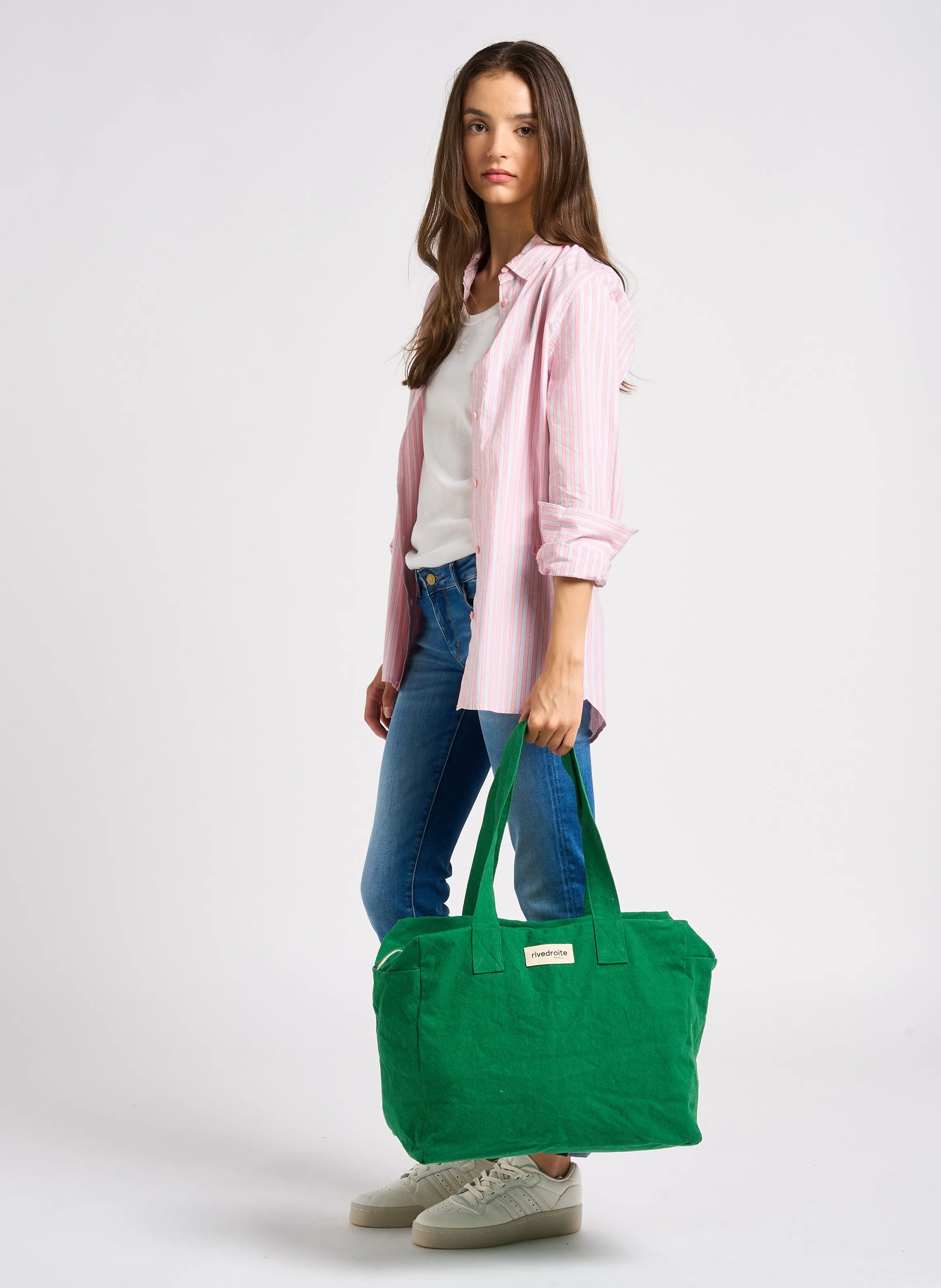  RIVE DROITE PARIS   CELESTIN - Borsa shopper stampata in cotone riciclato misto | Verde