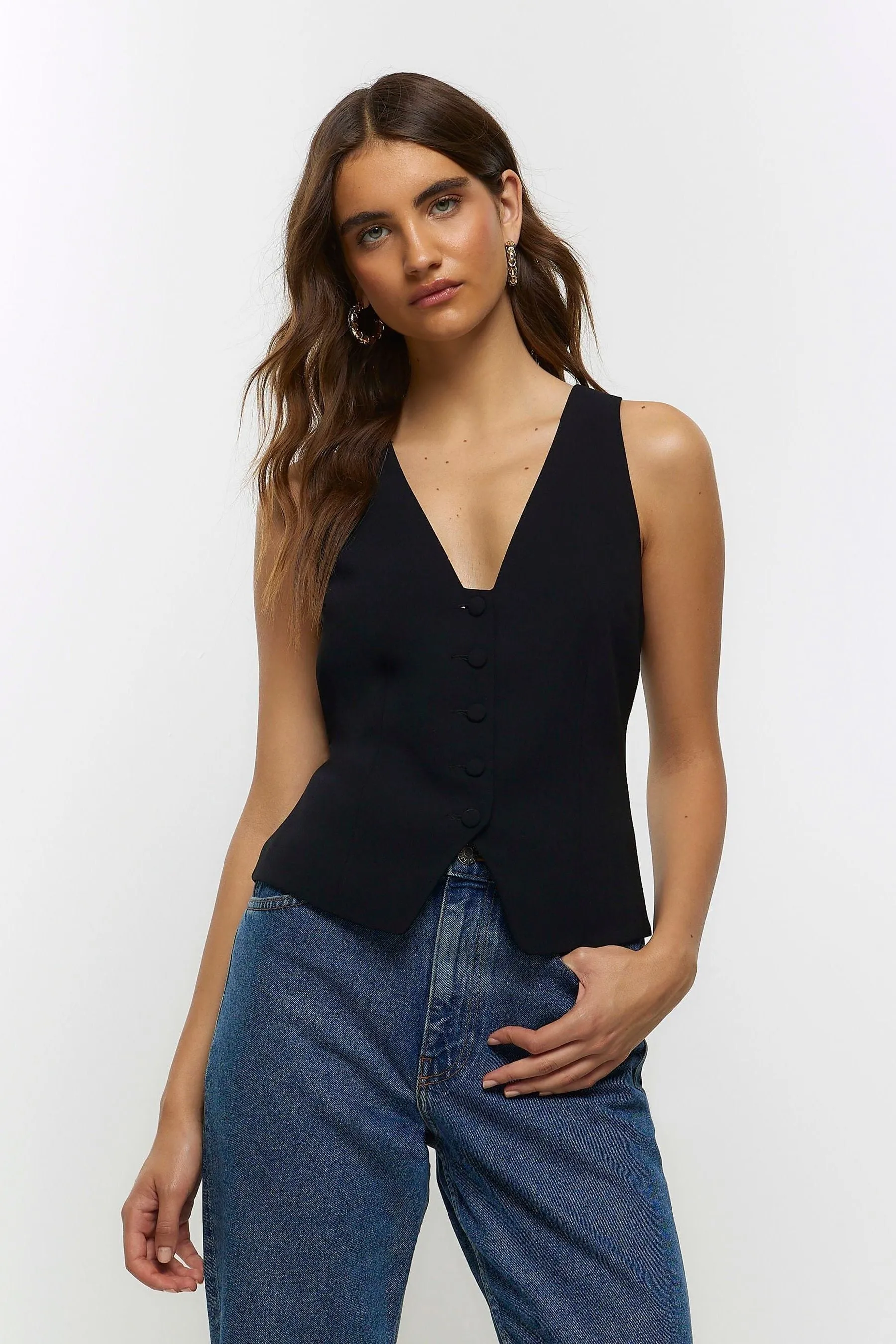 River Island Sartoriale - Gilet con bottoni frontali