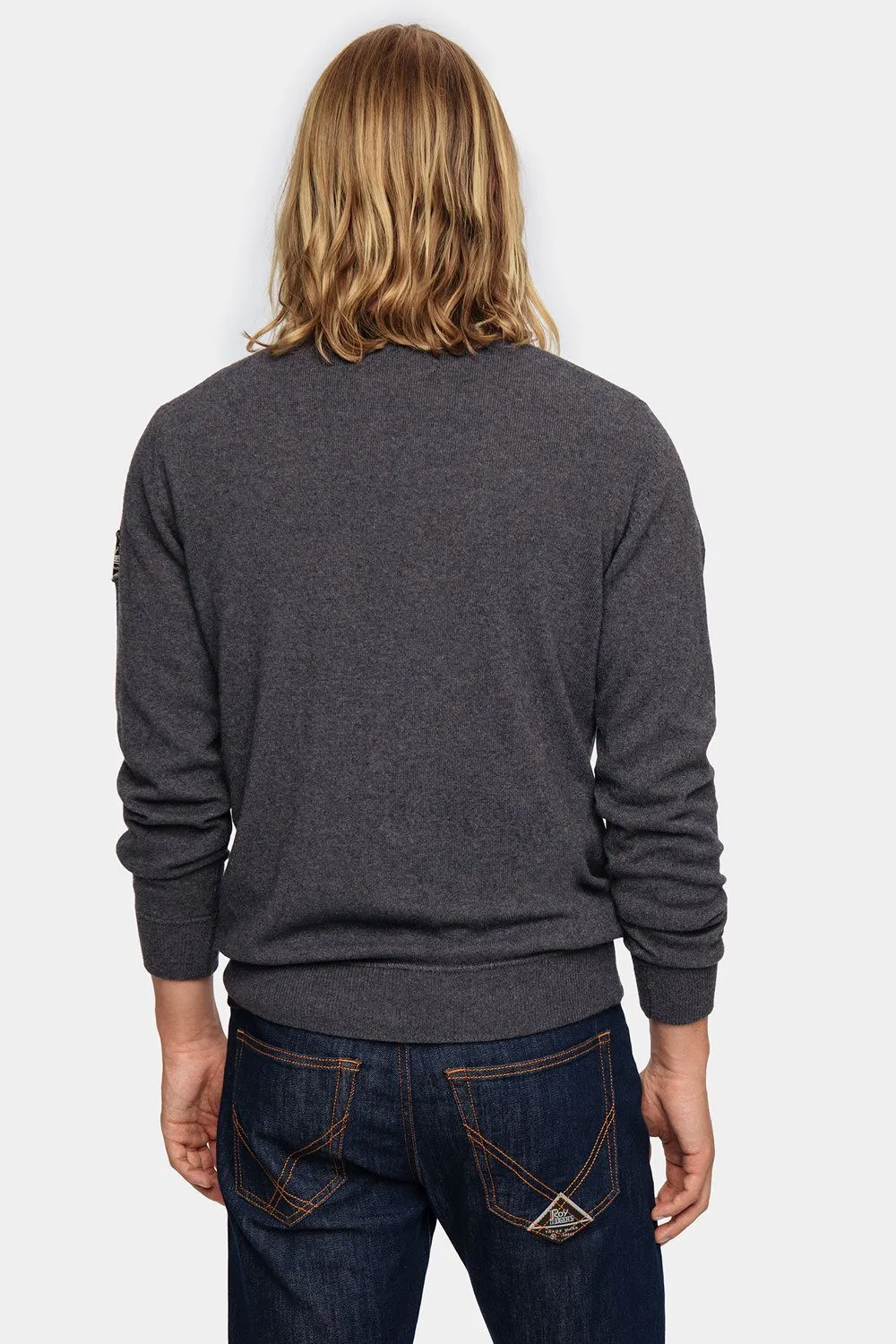 Roy roger's maglia girocollo in lana e cashmere