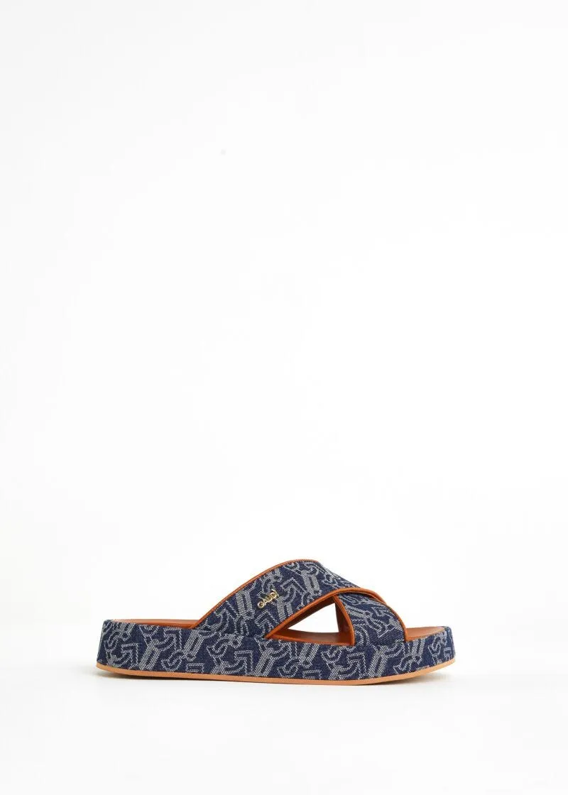 Sabot in tessuto jacquard