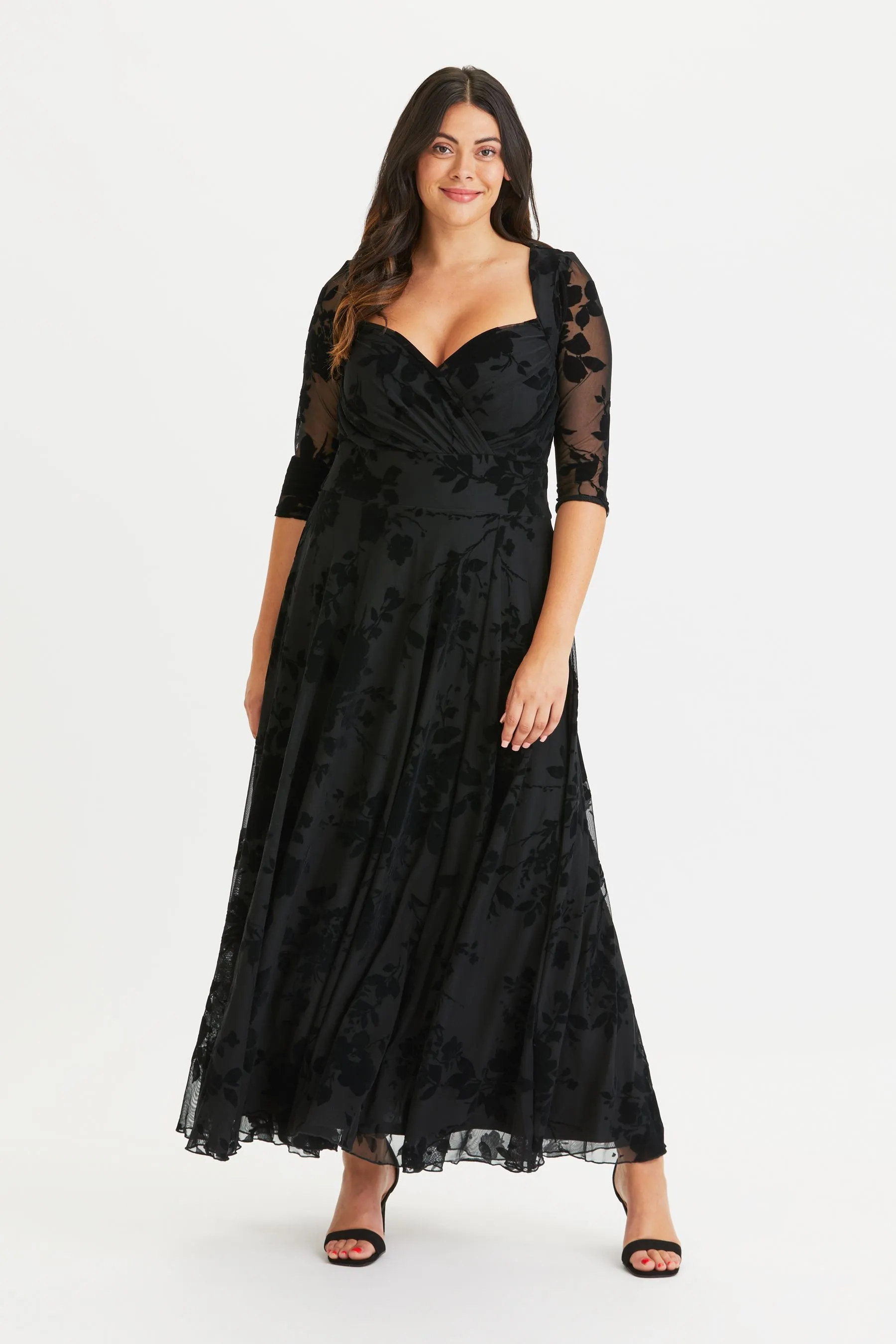 Scarlett & Jo - Elizabeth - Abito maxi in velluto floccato