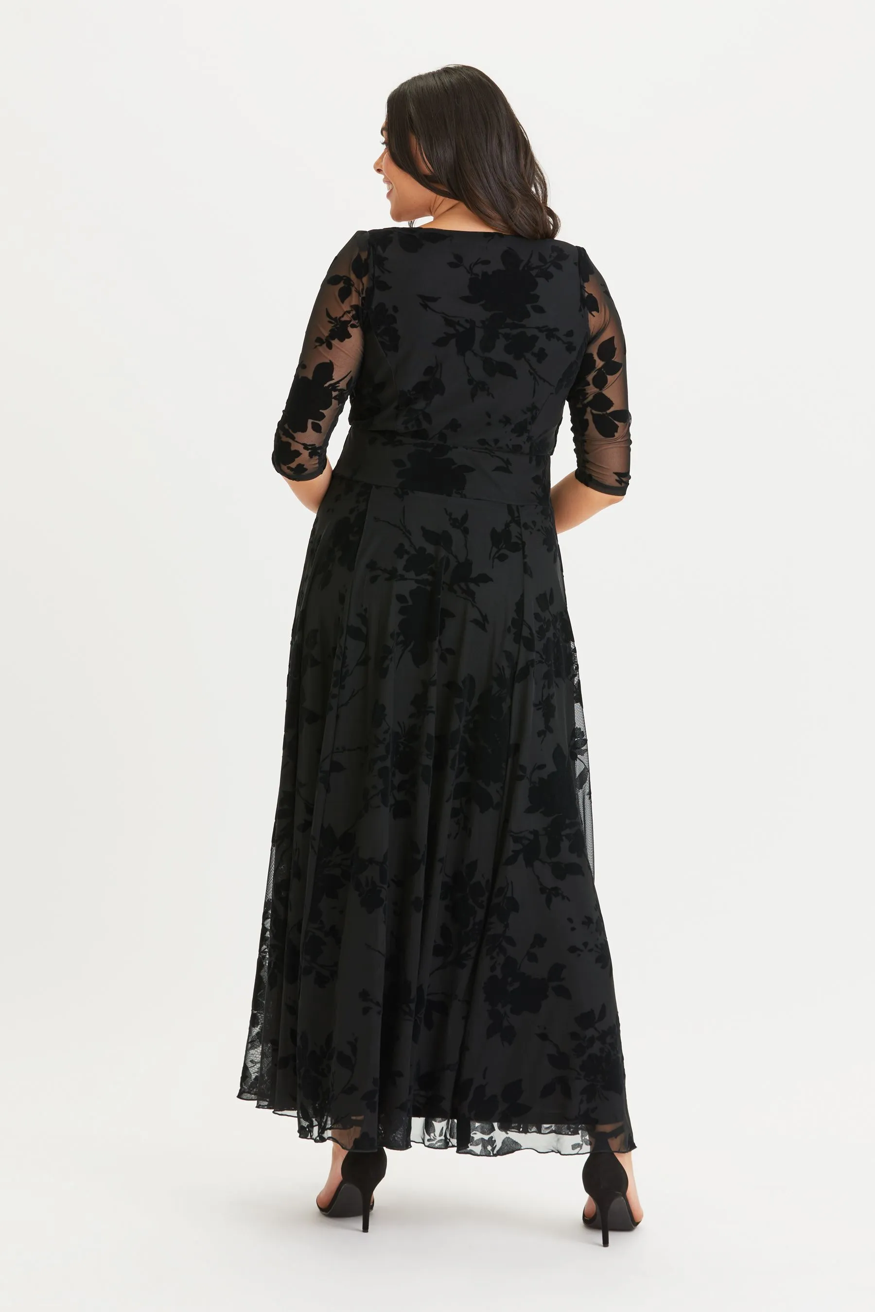 Scarlett & Jo - Elizabeth - Abito maxi in velluto floccato