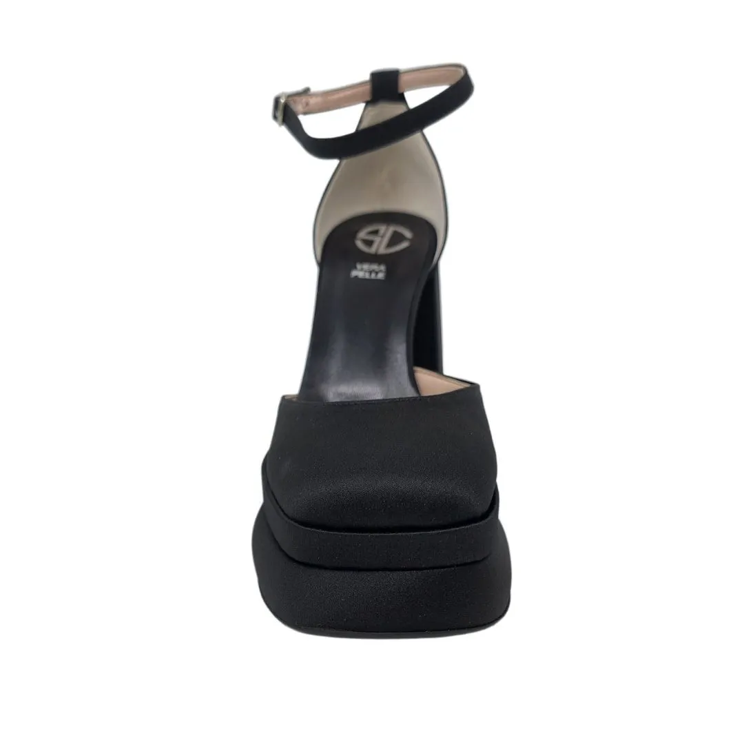  Scarpe doppio plateau forma quadrata tacco 12