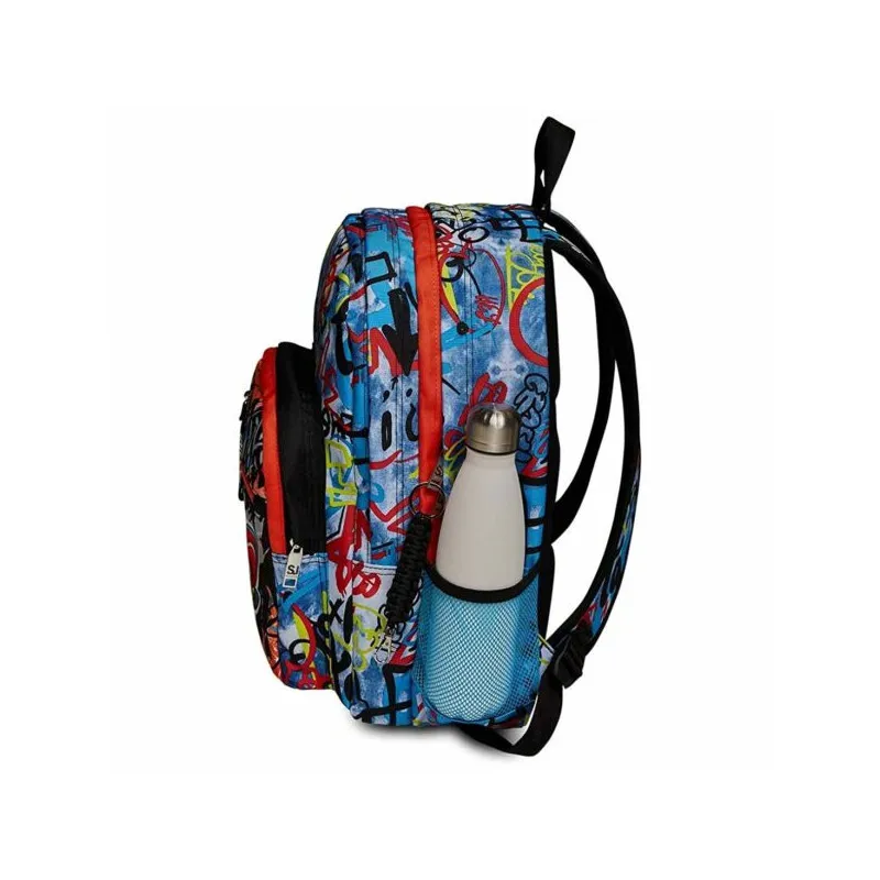 SCHOOL PACK SJ GANG EVER DRIFT BOY ZAINO SCUOLA ORGANIZZATO 30X42X20CM 30LT+ASTUCCIO 3ZIP A LIBRO 44PZ SEVEN ITALY
