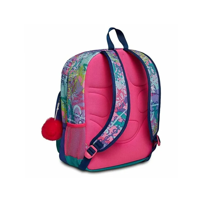 SCHOOL PACK ZAINO SCUOLA ORGANIZZATO 30X42X20CM 30LT+ASTUCCIO 3 ZIP A LIBRO 44PZ SJ GANG EVER SWITIE GIRL SEVEN ITALY