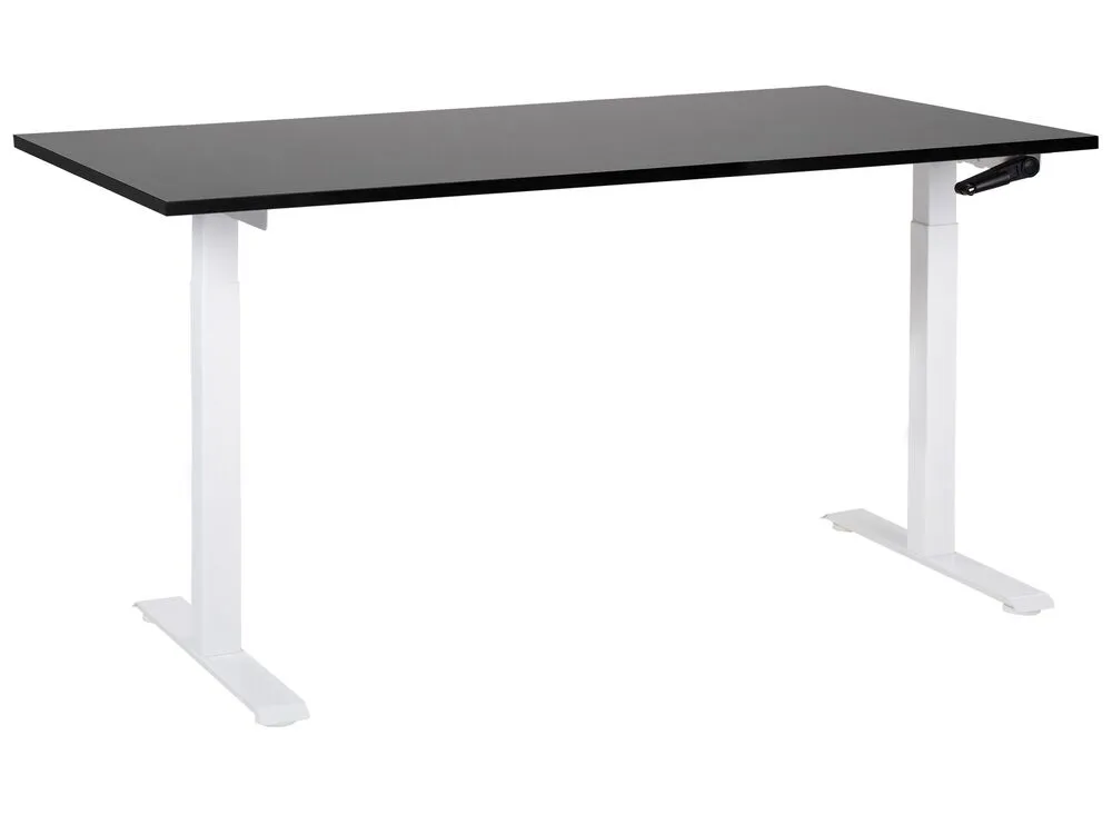 Scrivania regolabile bianco e nero 160 x 72 cm DESTINES