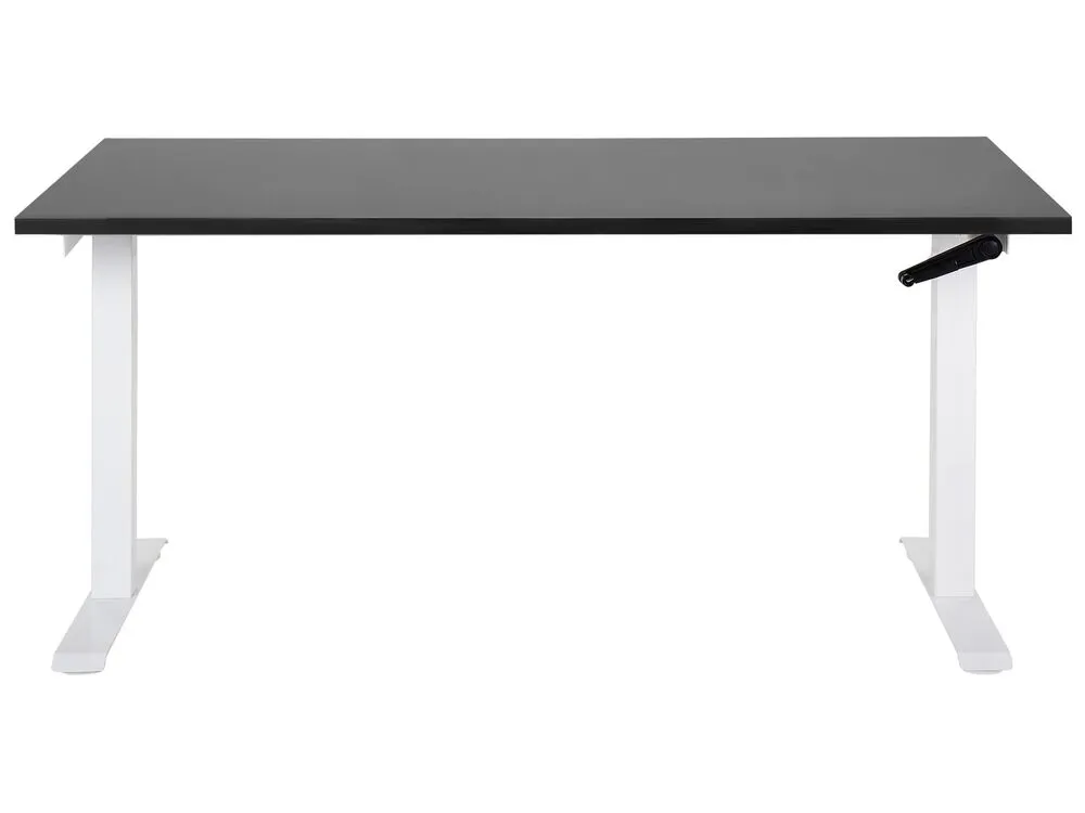 Scrivania regolabile bianco e nero 160 x 72 cm DESTINES