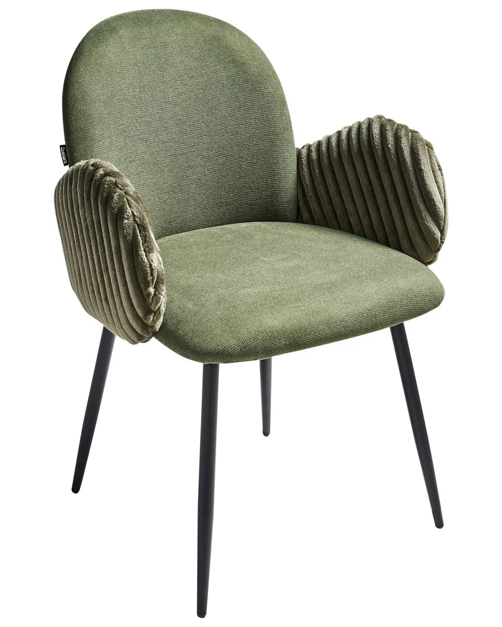 Set of 2 Dining Chairs AMITY Fabric Green