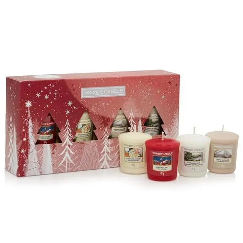 Set regalo Yankee Candle | 4 candele votive profumate | Collezione Bright Lights | Regali di Natale perfetti per le donne