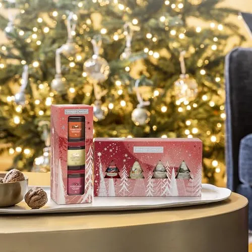 Set regalo Yankee Candle | 4 candele votive profumate | Collezione Bright Lights | Regali di Natale perfetti per le donne