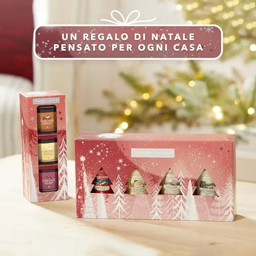 Set regalo Yankee Candle | 4 candele votive profumate | Collezione Bright Lights | Regali di Natale perfetti per le donne