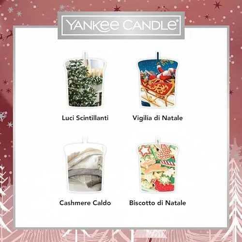 Set regalo Yankee Candle | 4 candele votive profumate | Collezione Bright Lights | Regali di Natale perfetti per le donne
