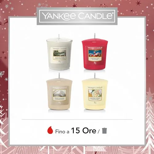 Set regalo Yankee Candle | 4 candele votive profumate | Collezione Bright Lights | Regali di Natale perfetti per le donne