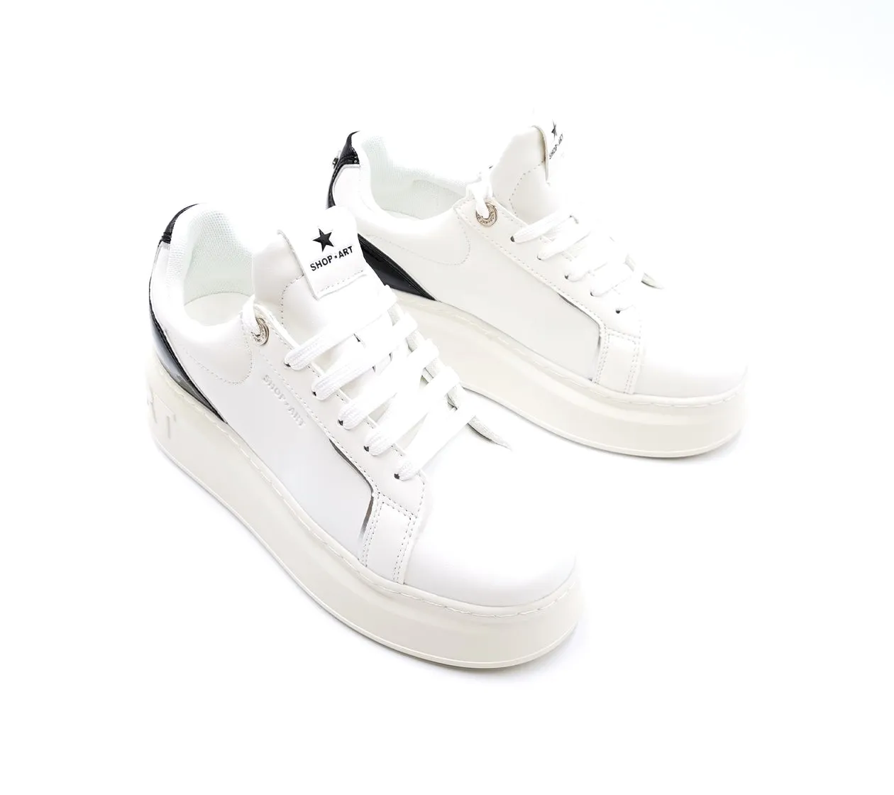 Shop Art Donna Scarpa Sneakers Emily Bianco Argento SASS230215