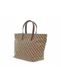 Shopping bag Gherardini SOFTY SHOPPING MEDIA TABACCO in tessuto e pelle tabacco