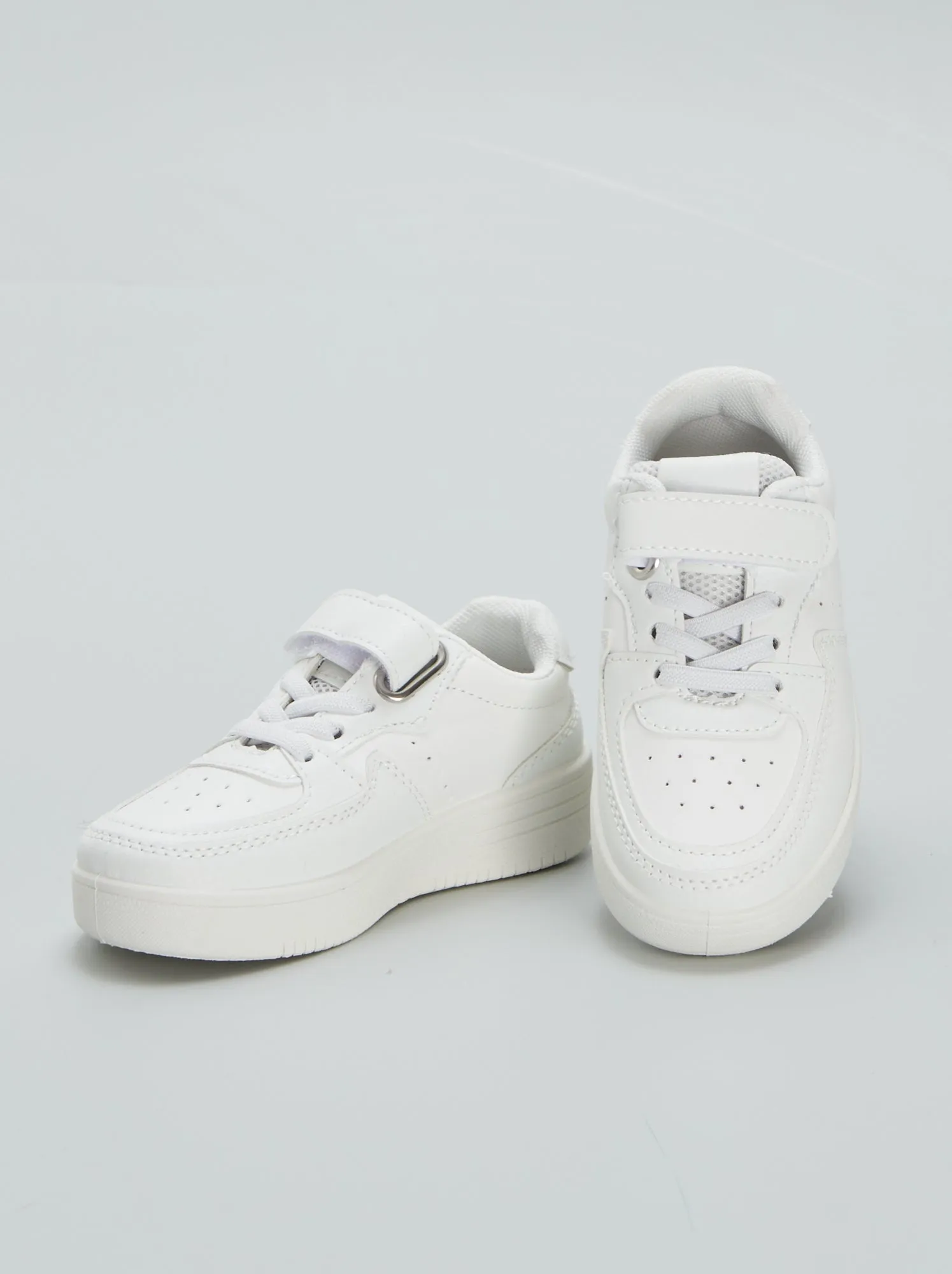Sneakers basse con strappi e lacci - BIANCO