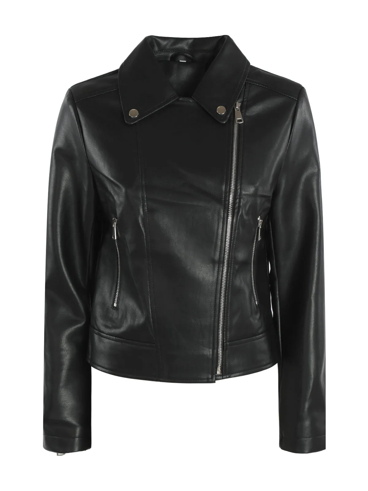 Solada Blouson biker en simili cuir pour femme