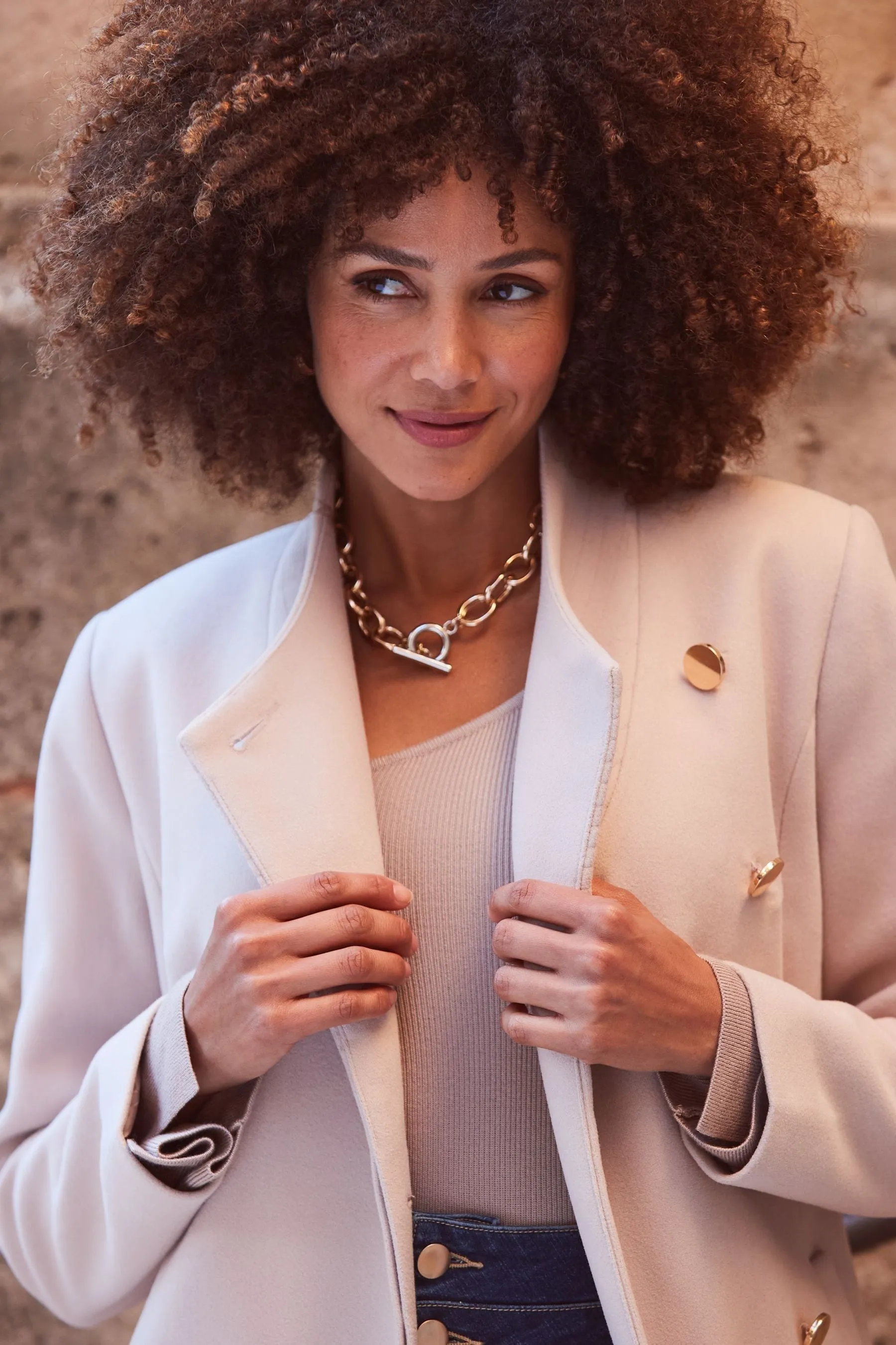 Sosandar Collo a imbuto cappotto con tasche