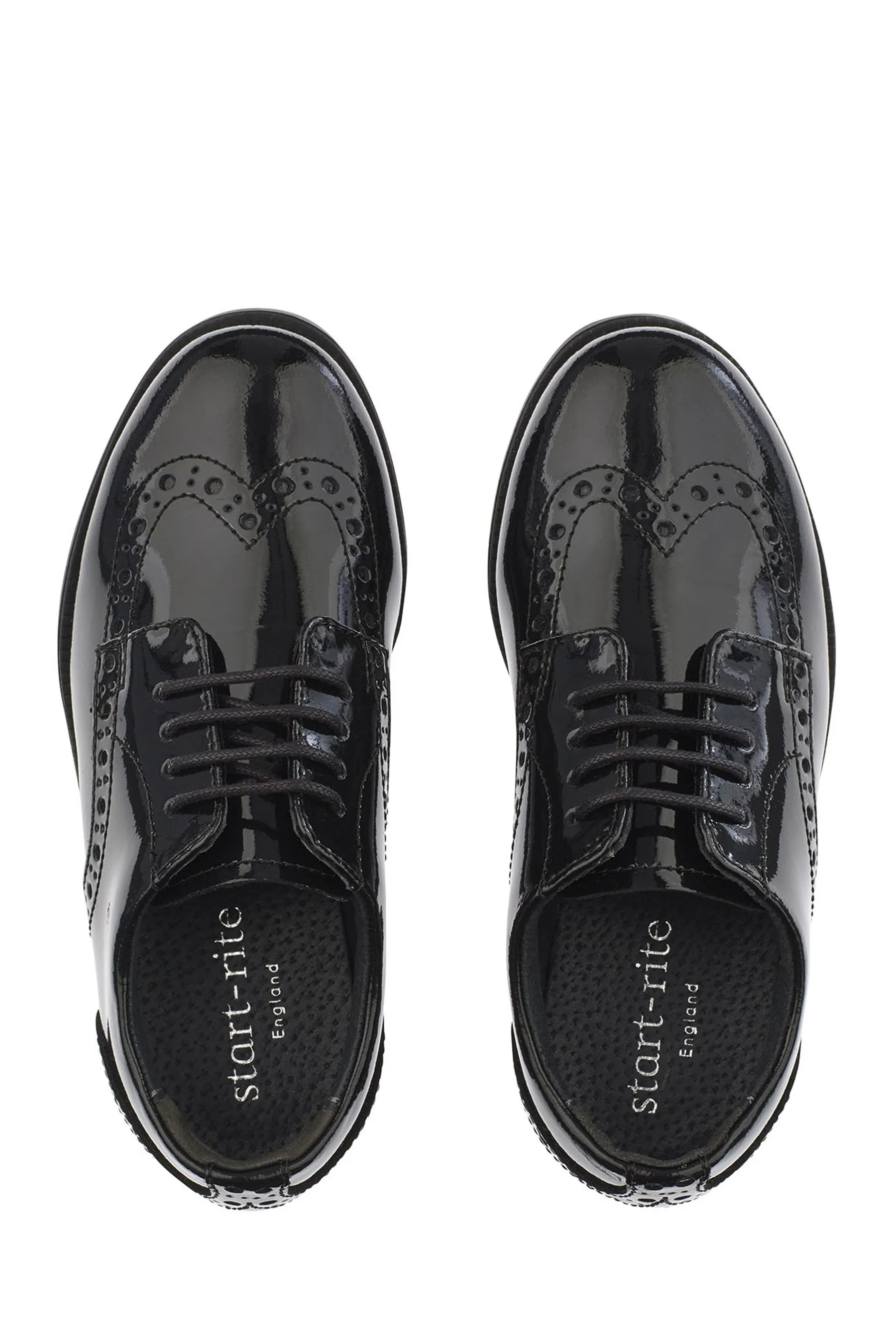 Start-Rite Nero Brogue Vegan Stringato Scarpe Scuola Bambina    