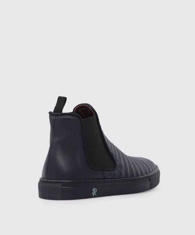 Stefano Ricci Chelsea in pelle per bambini con monogramma YRU02G8034VTS