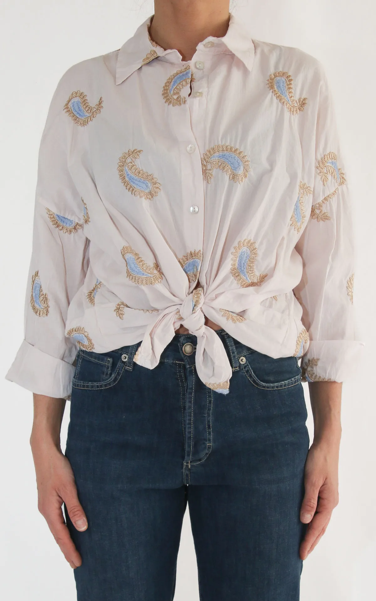 Susymix – Camicia ricamo cashmere – Rosa