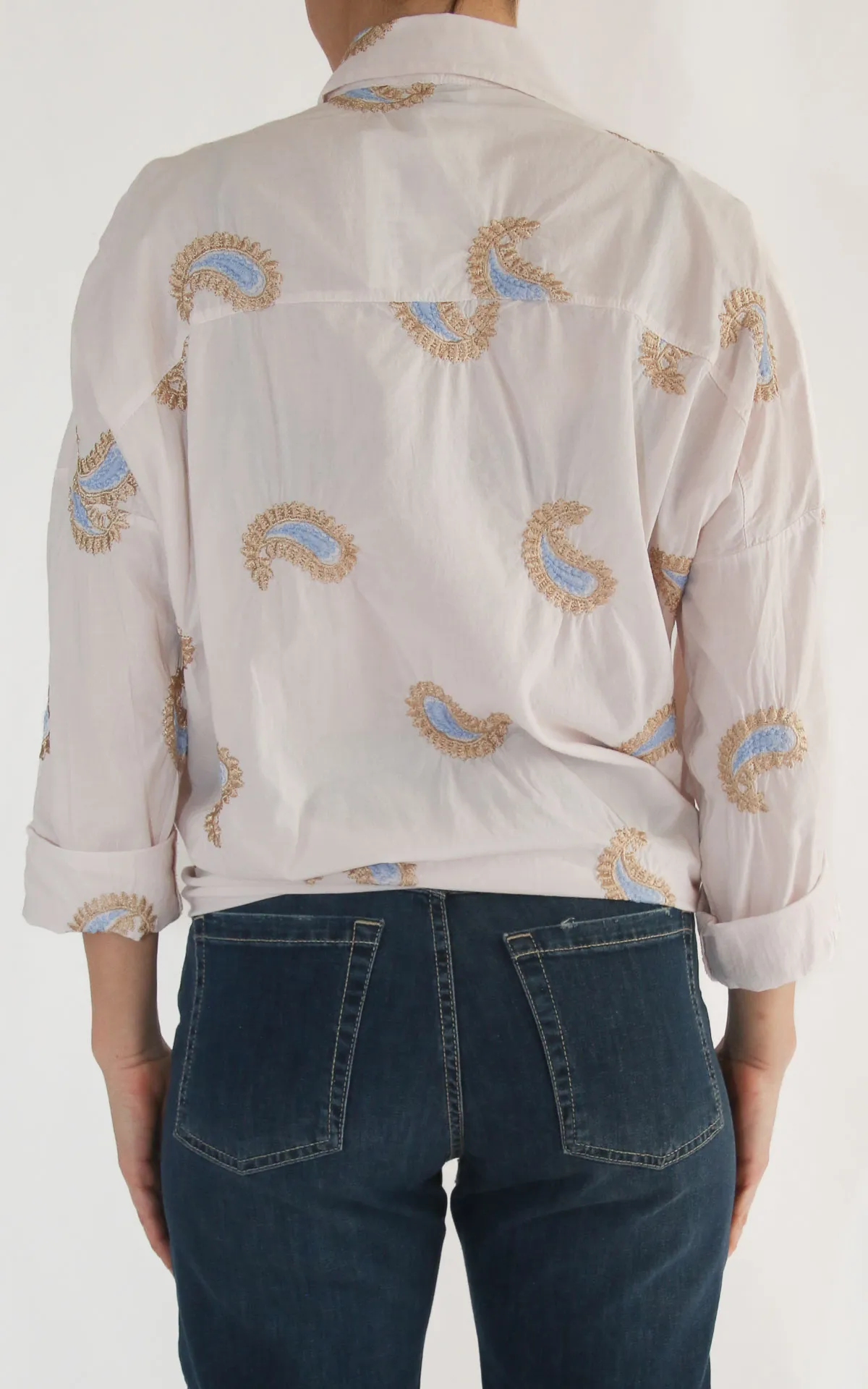 Susymix – Camicia ricamo cashmere – Rosa