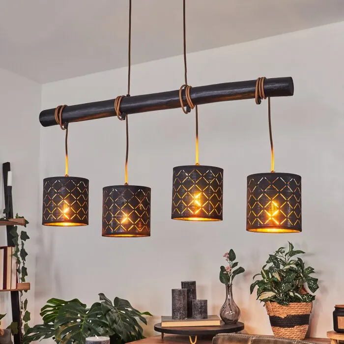 Tallaboa Lampada a Sospensione Nero, 4-Luci