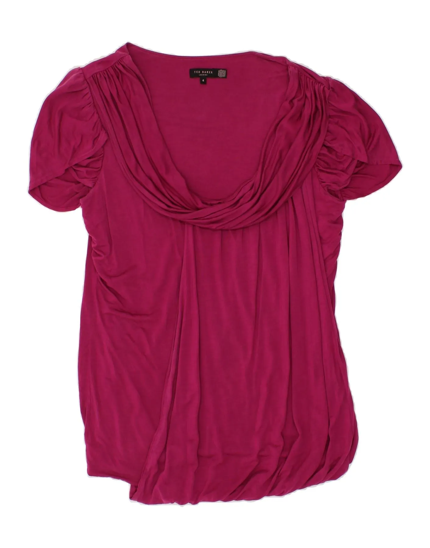 TED BAKER Womens Blouse Top Size 4 Large Pink Lyocell