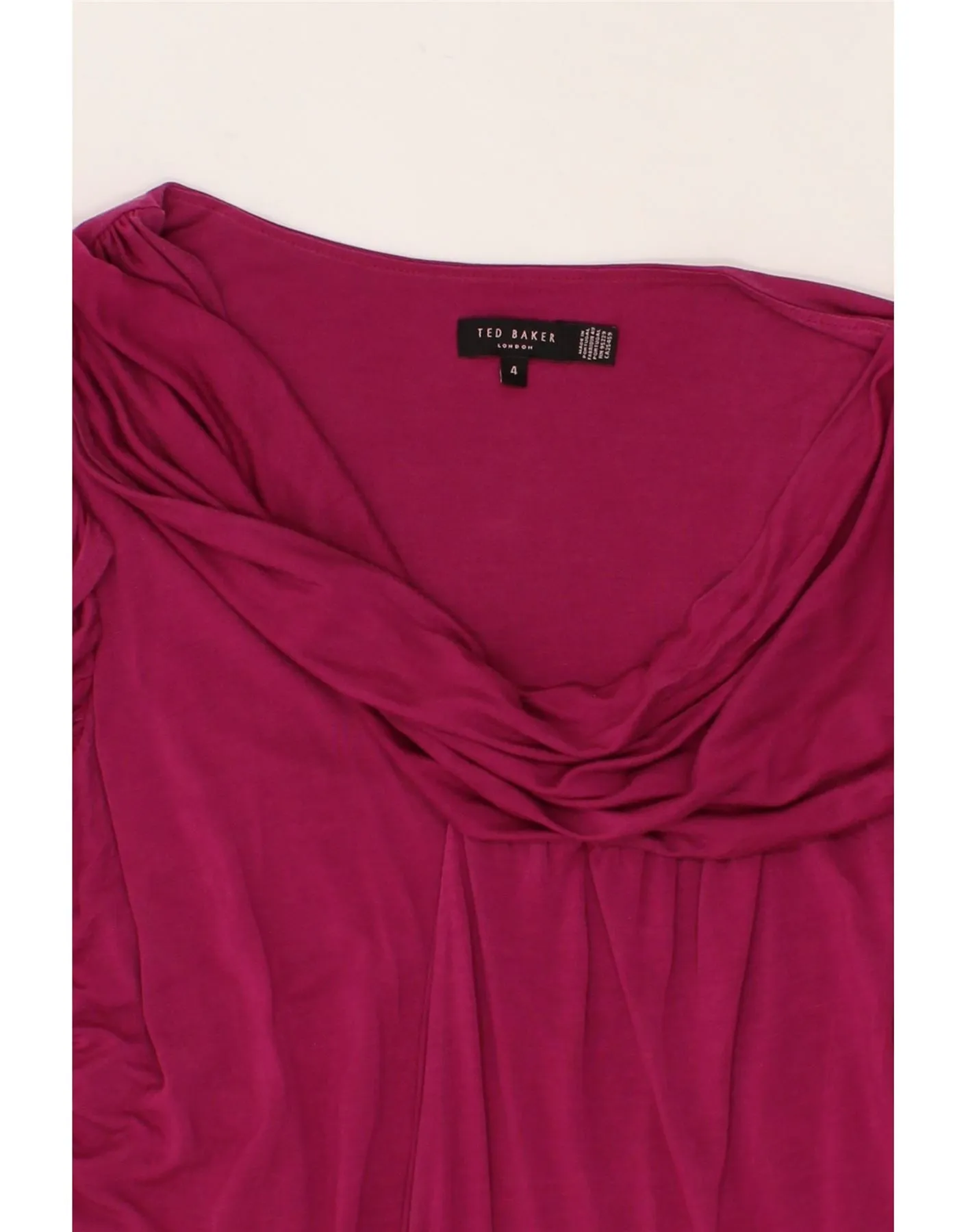 TED BAKER Womens Blouse Top Size 4 Large Pink Lyocell